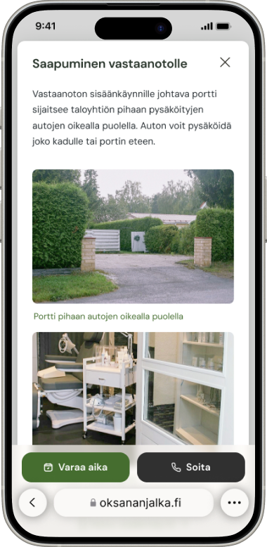 Katso sisäänkäynti — visual entrance instructions